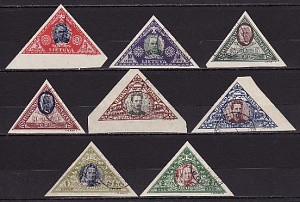 Литва, 1933, Авиапочта, Помощь детям (V), 8 марок без зубцов